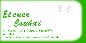 elemer csuhai business card